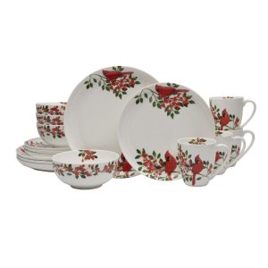 Cardinal Leaves 16 Piece Dinnerware Set. Service for 4