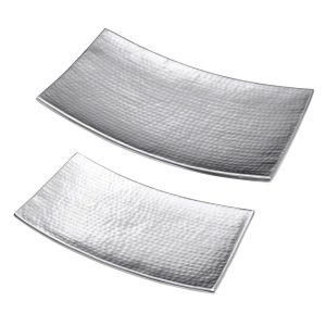 Curved Hammered Set of 2 Serving Trays