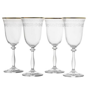 Holiday Traditions Gold Rim Set of 4 Red Wine Glasses