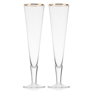 Trumpet Gold Set of 2 Champagne Flute Glasses