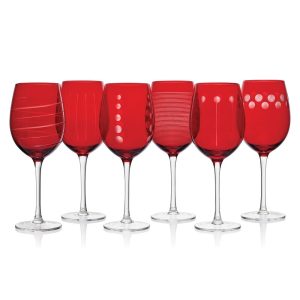Cheers® Set of 6 Ruby Wine Glasses