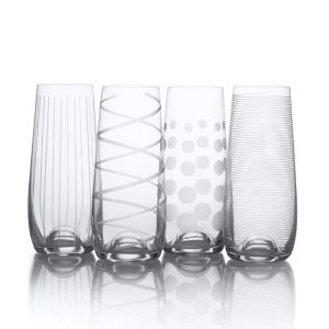 Cheers® Set of 4 Stemless Flute Glasses