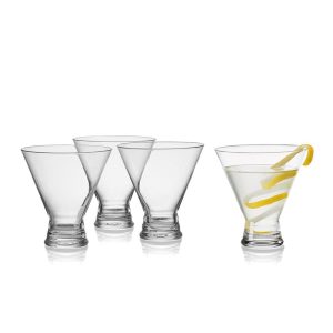 Craft Cocktail Set of 4 Stemless Martini Glasses