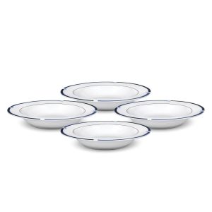 Jet Set Blue Set of 4 Rim Soup Bowls