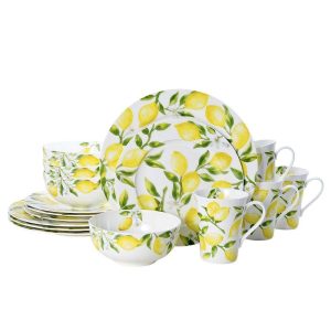 Lemons 16 Piece Dinnerware Set. Service for 4