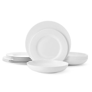 Lucerne White 12 Piece Dinnerware Set. Service for 4