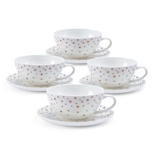 Millie Gold Set of 4 Cups and Saucers