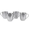 Double Wall Stainless Hammered Set of 4 Mugs