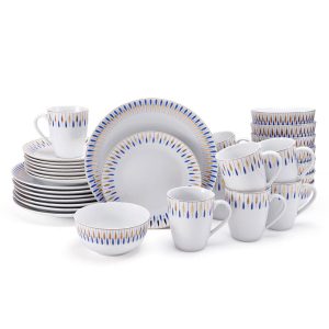 Starburst Blue 32 Piece Dinnerware Set. Service for 8