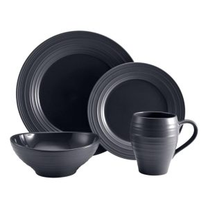 Swirl Graphite 4 Piece Place Setting