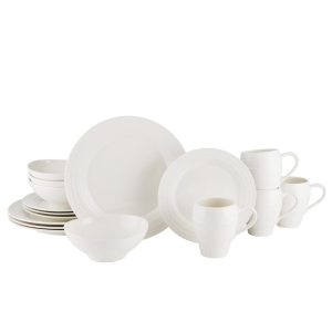 Swirl White 16 Piece Dinnerware Set. Service for 4
